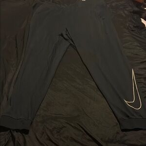 Nike Black Joggers with White Swoosh